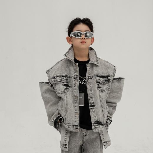 【男童洋气休闲牛仔外套】2024春款儿童上衣男孩中童牛仔服 商品图2
