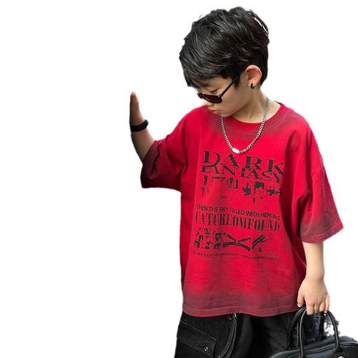 【男童个性帅气手工做旧T恤】24年夏款短袖t儿童洋气上衣童装 商品图4