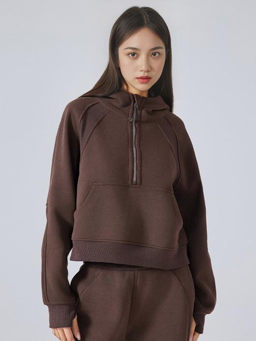 哈瓦塔加绒保暖半拉链连帽运动外套H340183 商品图7