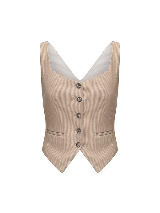 【迷雾】法式羊毛灯芯绒收腰马甲 商品图4