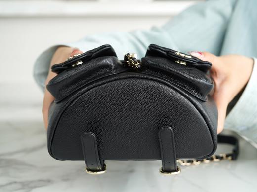 香奶奶 23P新款 Duma双肩包 牛皮 Mini 黑色 商品图4