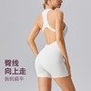 带胸垫U领工字后背露背透气裸感速干短裤提臀连体健身衣 商品缩略图2