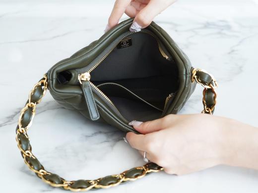 香奶奶  新款 腋下包  正品皮 古巴绿 商品图6