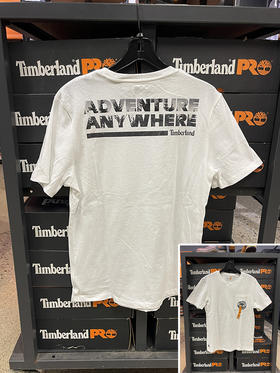 Timberland/添柏岚 男士夏季常规版胸前口袋后背印花圆领短袖T恤
