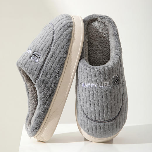 【舒适温暖新体验❗️冬季厚底保暖棉拖】追逐品质家居，安全舒适才是王道，柔韧耐折，久穿不变形，厚实毛绒，舒适保暖，温暖你整个冬天，情侣室内外加绒保暖拖鞋L 商品图2