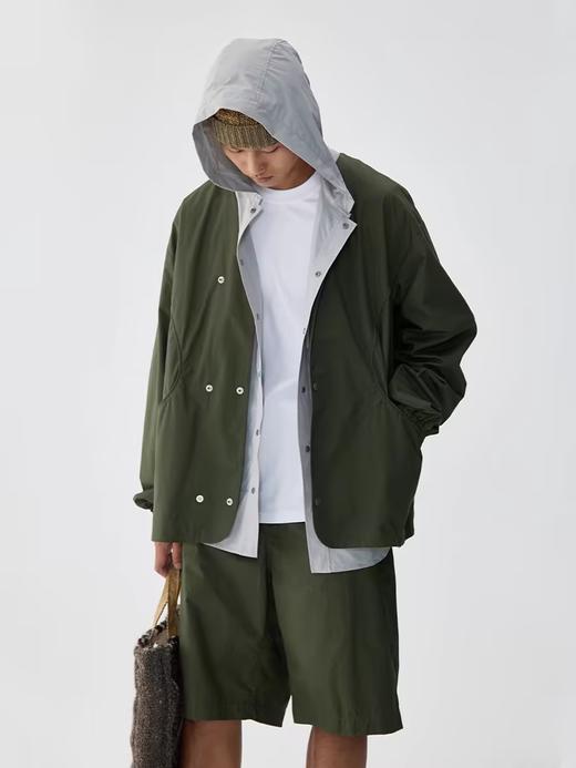 步履不停/4B23106C/纯棉宽松无领开衫长袖外套 商品图4