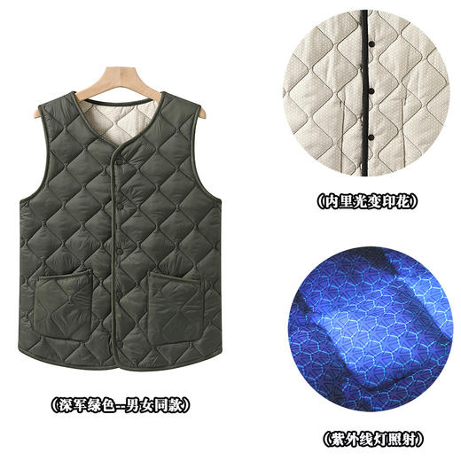 百媚生 紫外线光变蓄热三防羊毛马甲男女同款轻薄外套保暖马夹 商品图3