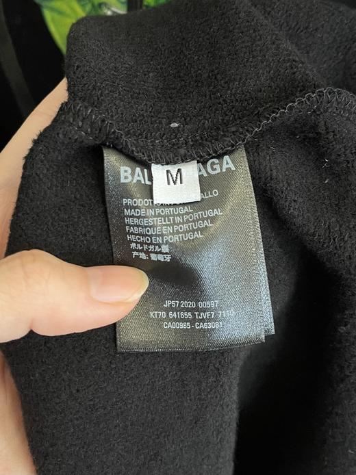 BalenciagaXHulk联名款黑色绿巨人浩克印花抓绒帽衫卫衣 商品图13