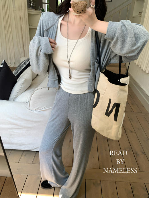 Read Nameless /灰色品牌螺纹舒适套装 商品图8