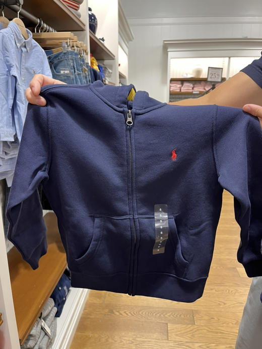 Ralph Lauren RL拉夫劳伦秋冬款大童加绒拉链帽衫 休闲卫衣 110斤左右L/125以下XL 商品图5