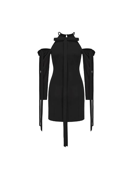 【迷情摇曳】多飘带设计修身落肩连衣裙 商品图4