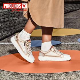 【Pikolinos 】派高雁秋季多材质拼接深口平底侧拉链拼色板鞋PL241902