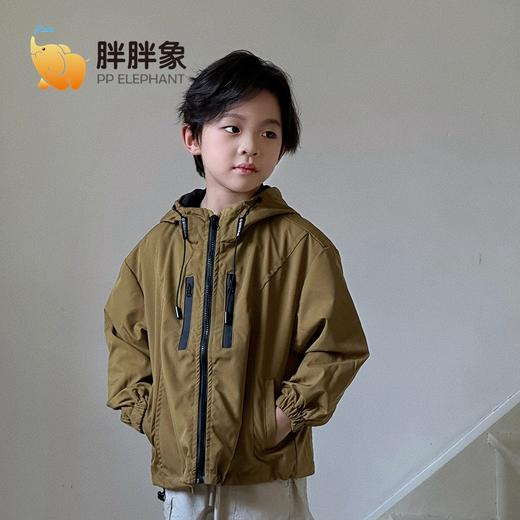 胖胖象品牌新款小学生冲锋衣儿童春秋装儿童连帽薄款外套聚 商品图3