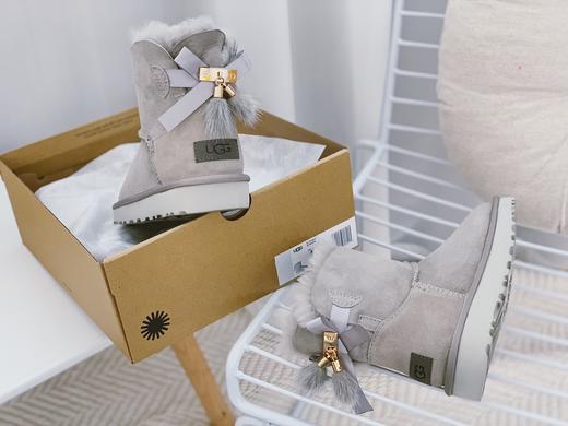 UGG 2021冬季新款女士貂毛丝带蝴蝶结雪地靴 商品图4