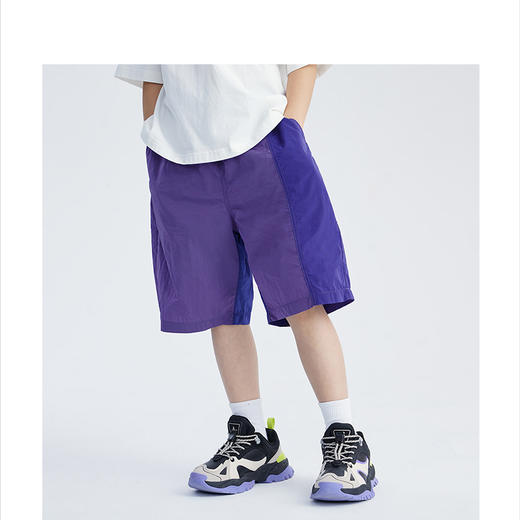 漫画家潮童装户外机能双色拼接速干尼龙轻薄男童女童夏季短裤裤子 商品图4