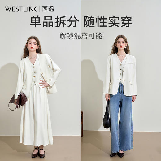 简约通勤两粒扣V领西服女早春时尚气质西装外套V0042421 商品图2