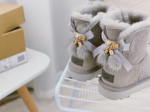 UGG 2021冬季新款女士貂毛丝带蝴蝶结雪地靴 商品图3