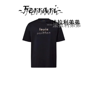 驴家 男女同款logo珠饰刺绣圆领 T恤