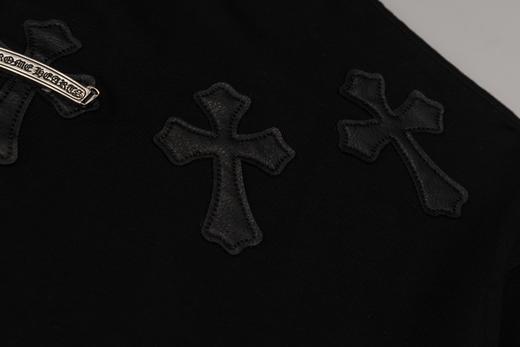 CH克家十字贴皮银饰刺绣短袖T恤（黑-白） 商品图13