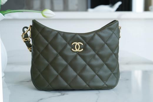 香奶奶  新款 腋下包  正品皮 古巴绿 商品图7