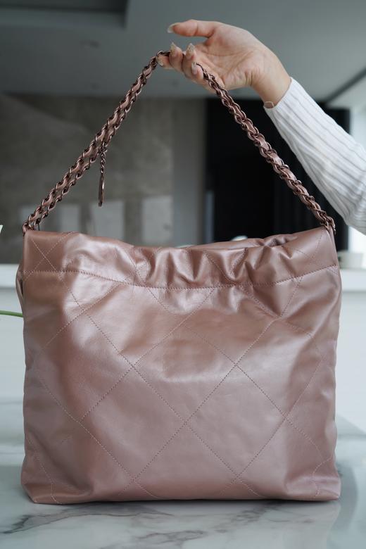 香奶奶   高级手工坊   手袋  正品尾皮 小号 玫瑰金 垃圾袋 商品图2