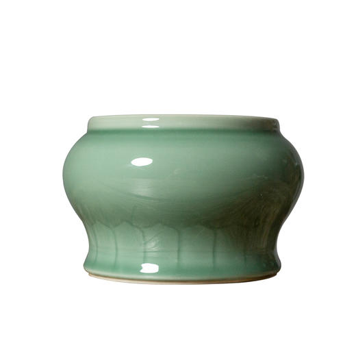 茶香记 青瓷莲花高水盂 莲花刻绘 青碧莹润禅意十足 一物多用 建水 商品图4