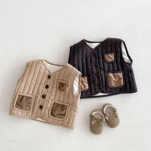 【韩国时尚夹棉儿童加厚马甲】0-5岁冬季童装女童上衣男童冬装潮 商品图0