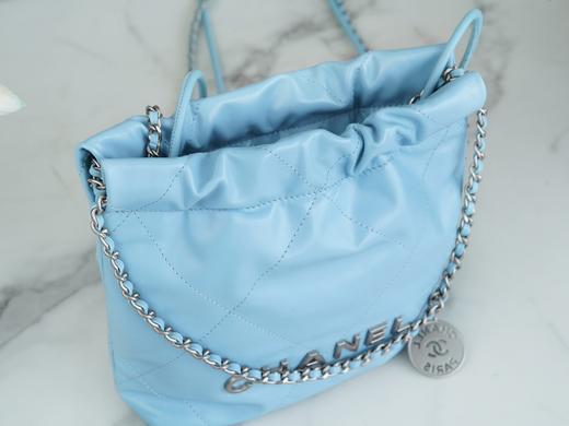 香奶奶Chanel 23A 22Mini bag 浅蓝银扣 垃圾袋 商品图3
