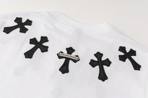 CH克家十字贴皮银饰刺绣短袖T恤（黑-白） 商品图9