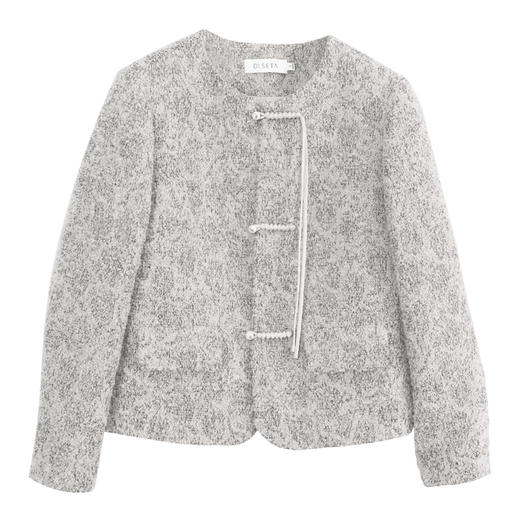 玳莎新中式毛呢外套女秋季新款优雅气质拉毛设计感圆领大衣  EC37306 商品图4