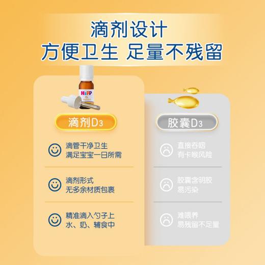 【保税】德国 喜宝（HiPP）维生素D3滴剂 5ml 助力宝宝钙吸收 长得快 身体棒 商品图3