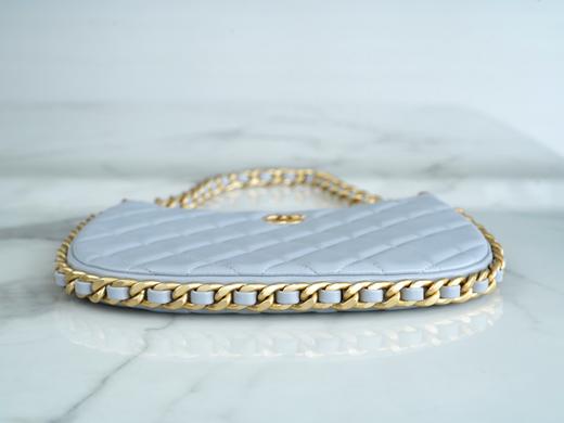 香奶奶 B 手工坊   腋下包 中号 雾霾蓝 商品图6