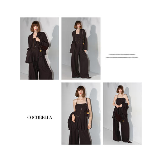 COCOBELLA轻商务静奢风三件套西装阔腿裤吊带套装FT3006-2 商品图2