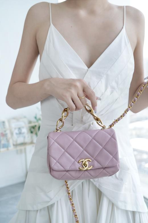 香奶奶22A  高级手工坊 粗链条口盖包 黑色 商品图1