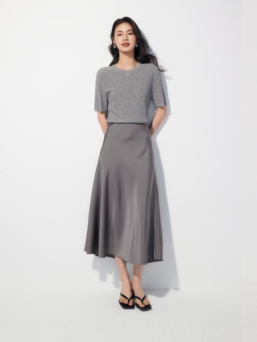 棉仓353617014-浪漫小鱼尾半身裙缎面光泽感24夏季新款垂感微A显瘦裙子女 商品图2