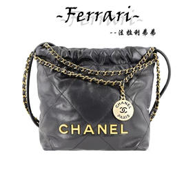 香奶奶Chanel 23S 22Mini bag 黑金 垃圾袋