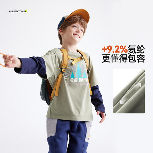 【“主题印花“ 山丘 】儿童空山雨后假两件出游T PQTX2428 商品图3