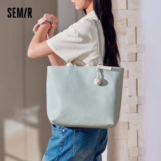 森马包包托特包女新款大容量单肩包简约通勤手提包撞色双面包 商品图1