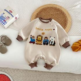 【韩国婴儿卡通超萌加厚连体衣】0-2岁冬季童装宝宝哈衣婴儿衣服