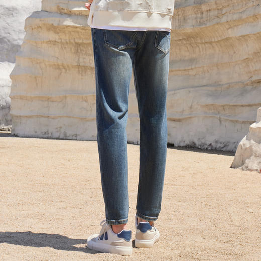 半身缘男裤 秋季宽松版型柔软精致弹力牛仔裤253101U10103423 商品图4