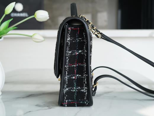 香奶奶 k 高级手工坊 黑毛呢双肩包 商品图7