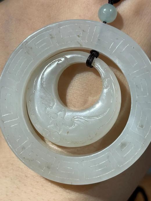 白玉鏤雕“福在眼前”双环珮，顺丰包邮 商品图6