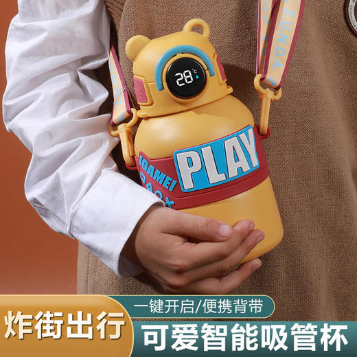 【温度一触即现！儿童保温杯】智能316不锈钢儿童保温杯女生高颜值便携式吸管水杯卡通儿童水壶 商品图1