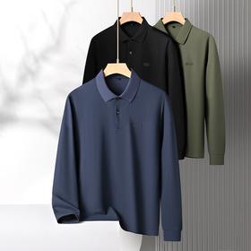 【Q】【100%棉】【新款DK】大依优型大码长袖Polo衫翻领纯棉男士加肥加大休闲大码男装宽松长袖体恤上衣