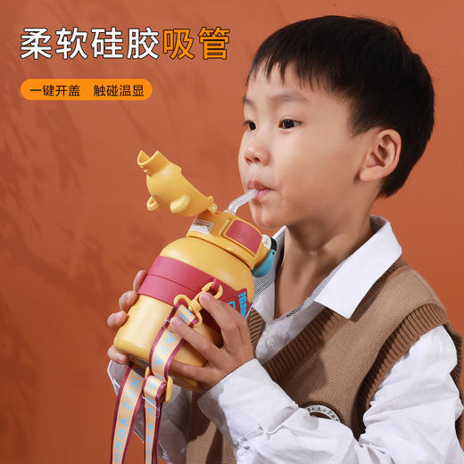 【温度一触即现！儿童保温杯】智能316不锈钢儿童保温杯女生高颜值便携式吸管水杯卡通儿童水壶 商品图2