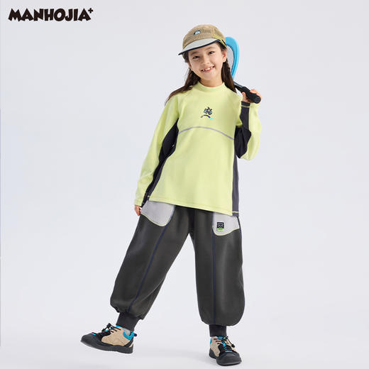 漫画家潮童装24秋冬新款上学骑行远红外升温暖绒打底外穿男童T恤 商品图1