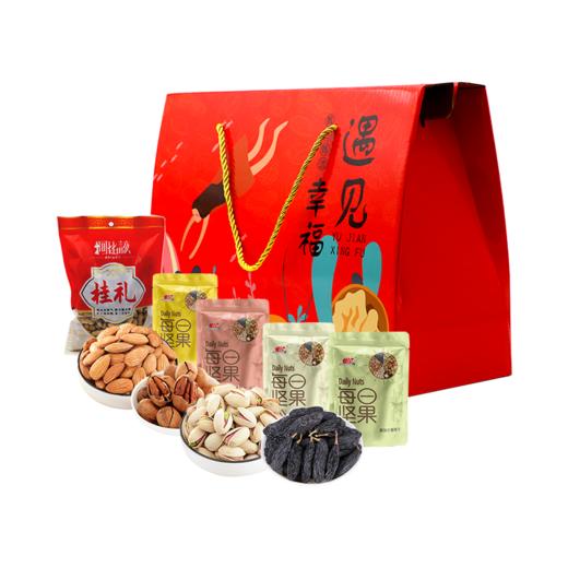 坚果礼盒879g款（（88g开心果,88g巴旦木,88g碧根果,115g葡萄干,500g咸干花生） 商品图0