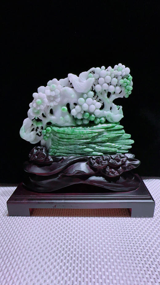 620309翡翠摆件【鸟语花香 富贵满堂】 商品图3