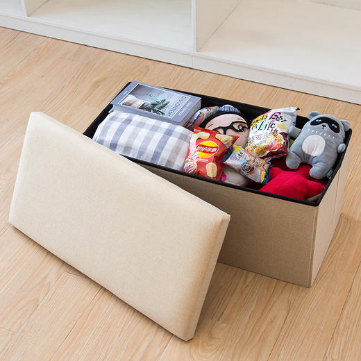【多功能棉麻收纳凳】布艺收纳换鞋凳 棉麻储物凳家居收纳箱 商品图2