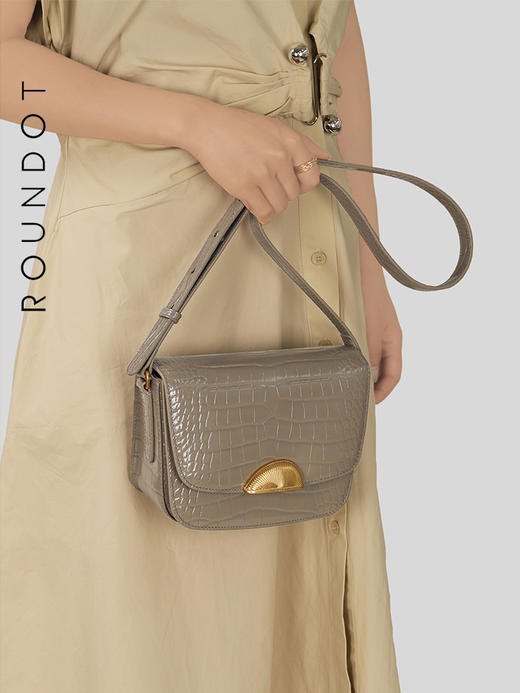 ROUNDOT/圆点时光扣系列鳄鱼纹单肩斜挎包2024新款轻奢牛皮豆腐包 商品图1